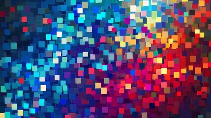 Fototapeta premium Vibrant Colorful Mosaic Background – Abstract Pixelated Squares with Gradient Light Effect