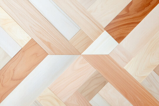 Geometric wooden pattern of parquet flooring
