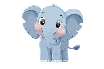 Naklejka premium Adorable Baby Elephant Cartoon Cut Out