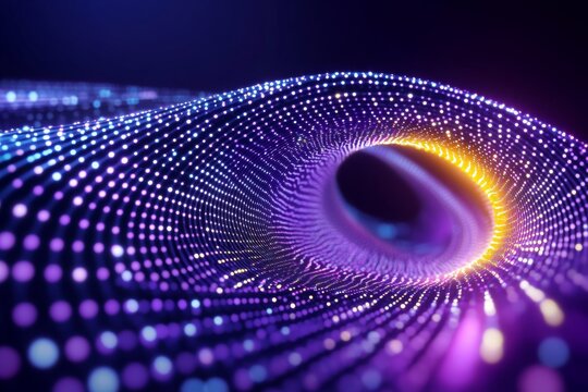 Abstract Digital tunnel background , for advanced technologies, quantum computing, communication networks, data flow transmission visualization, and complex information processing systems.
