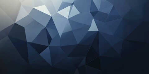 Fototapeta premium Abstract Low Poly Background with Blue and Grey Triangles