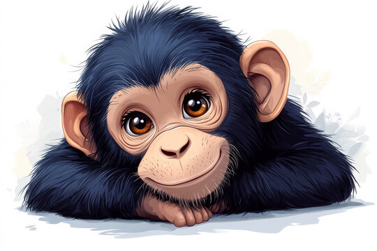 Funny Cartoon Monkey for Children&rsquo;s Storybooks