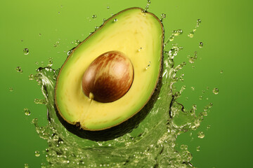 Ripe avocado and a splash of water.