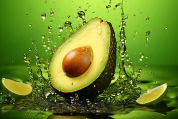 Ripe avocado and a splash of water.