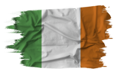 Flag of Ireland with fabric texture