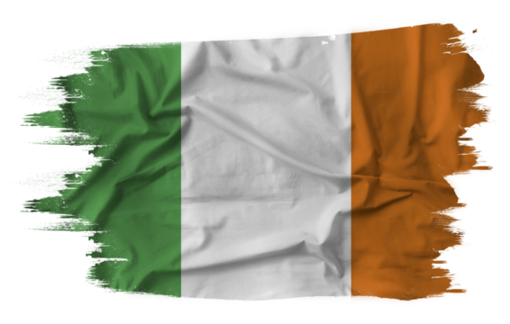 Flag of Ireland with fabric texture