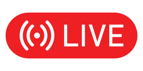 Live stream icon. Live stream logo isolated on white background. Template for tv, shows, movies and live performances. Social network sign. Vector illustration.