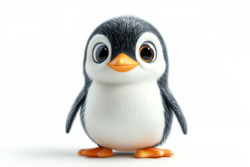 Fototapeta premium Cheerful Penguin Cartoon Illustration for Children