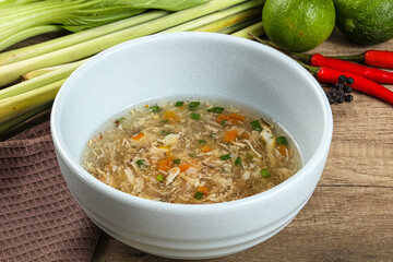 Asian gourmet crab soup with spices