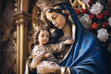 Our lady of perpetual help statue virgin Mary