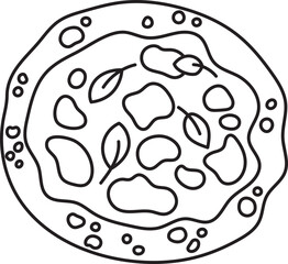 margherita pizza italian food outline clipart