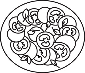 insalata caprese italian food outline clipart