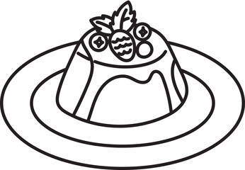 panna cotta italian food outline clipart