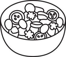 panzanella salad italian food outline clipart