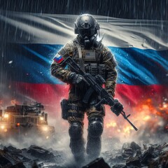 Fototapeta premium Heroic soldiers symbolizing war and peace 