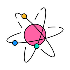 atom chemistry line icon vector. atom chemistry sign. isolated symbol illustration