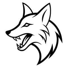 Fox head silhouette vector illustration on a white background