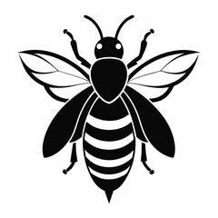 bee silhouette vector illustration on a white background