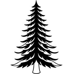 silhouettes of Christmas tree