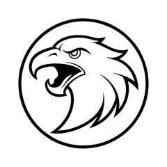 eagle head silhouette vector illustration