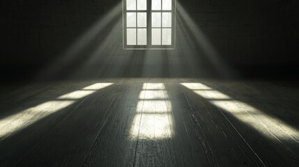 Nostalgic Noir Aesthetic: Dramatic Shadows in Dimly Lit Room with Window