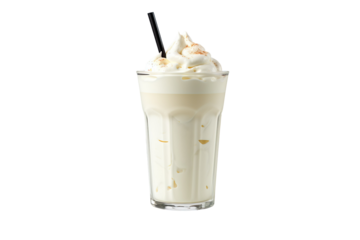 vanilla cream shake isolated on transparent background