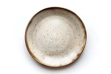 Elegant Handmade Ceramic Plate with Subtle Speckles and Earthy Tones