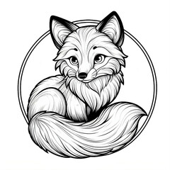 Obraz premium Printable Fox Art for Coloring, generative AI