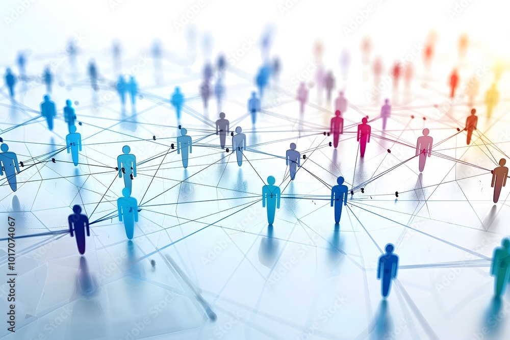 Aufkleber abstract representation of social connections and networking