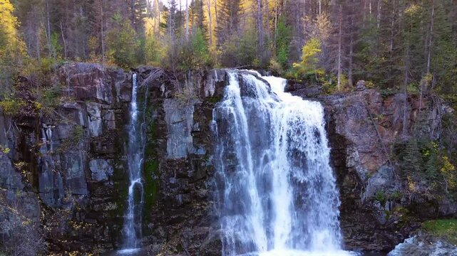 Upper Ames Waterfall, Falls, in the Southern Colorado Mountains,  America, USA.