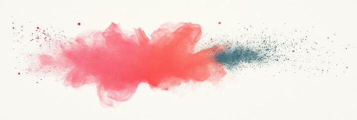 Obraz premium Abstract paint splatter background with red and gray colors.