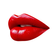 Woman’s Lips with Lipstick Side View for Beauty Design