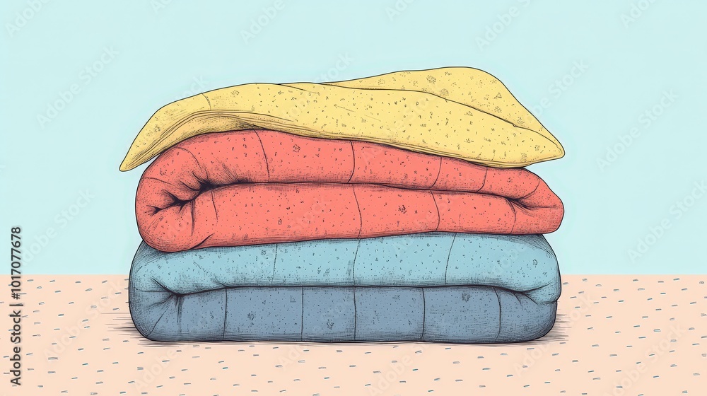 Aufkleber retro style minimalistic blanket graphic poster with playful colors and simple design