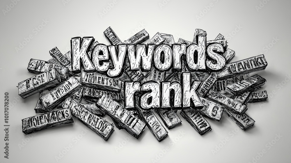 Poster a visually engaging image illustrating various keywords in a dynamic composition, representing strat