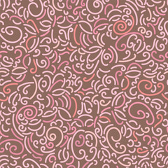Abstract seamless pattern with doodles - hand drawn vector illustration.