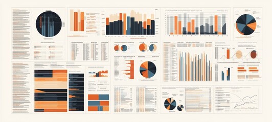 A detailed financial statement illustration showing income and expenses with bar graphs, pie charts, and labeled sections, designed for easy visual understanding