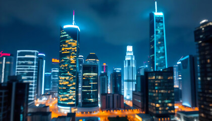 Naklejka premium country skyline at night