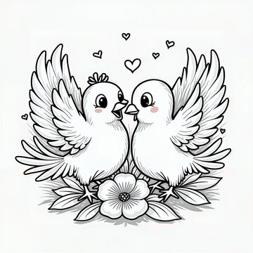 recommend clip art: Love Birds Coloring Page