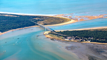 noirmoutier island in french atlantic ocean aerial view