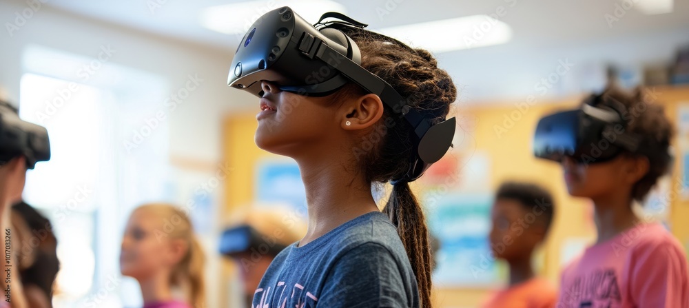 Poster immersive learning: students explore virtual reality in a modern classroom setting