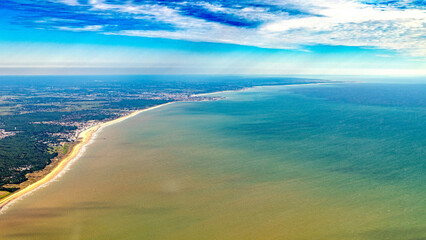 noirmoutier island in french atlantic ocean aerial view