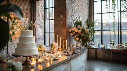 Chic Industrial Loft Birthday Party with Elegant Decor and Candlelit Ambiance