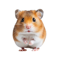 Cute hamster with fluffy fur sits playfully on a Png background in a well-lit setting during the day, Cute Hamster on Png background