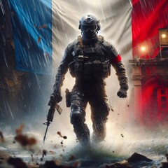 Fototapeta premium Heroic soldiers symbolizing war and peace 