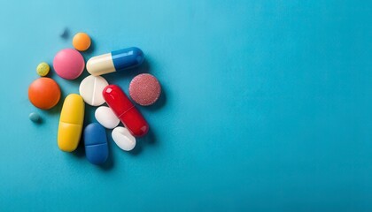 Pills. Concept for a healthy dietary supplementation. Copy space. Generated image