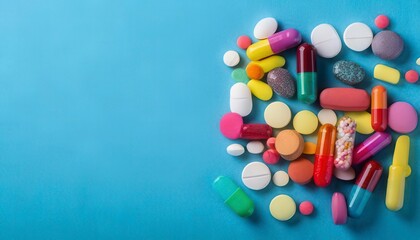 Pills. Concept for a healthy dietary supplementation. Copy space. Generated image