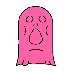 face ghost line icon vector. face ghost sign. isolated symbol illustration