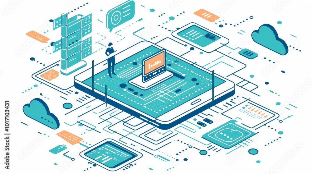 Aufkleber innovative digital platform for data analytics and ai technology solutions