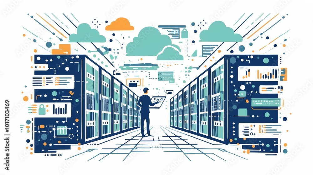 Poster digital world of ai, data analytics, and database technology