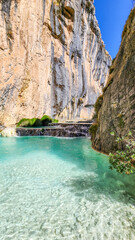 MILLPU NATURAL POOLS. TURQUOISE WATERS OF MILLPU. NATURAL WONDERS OF PERU. MILLPU, AYACUCHO.